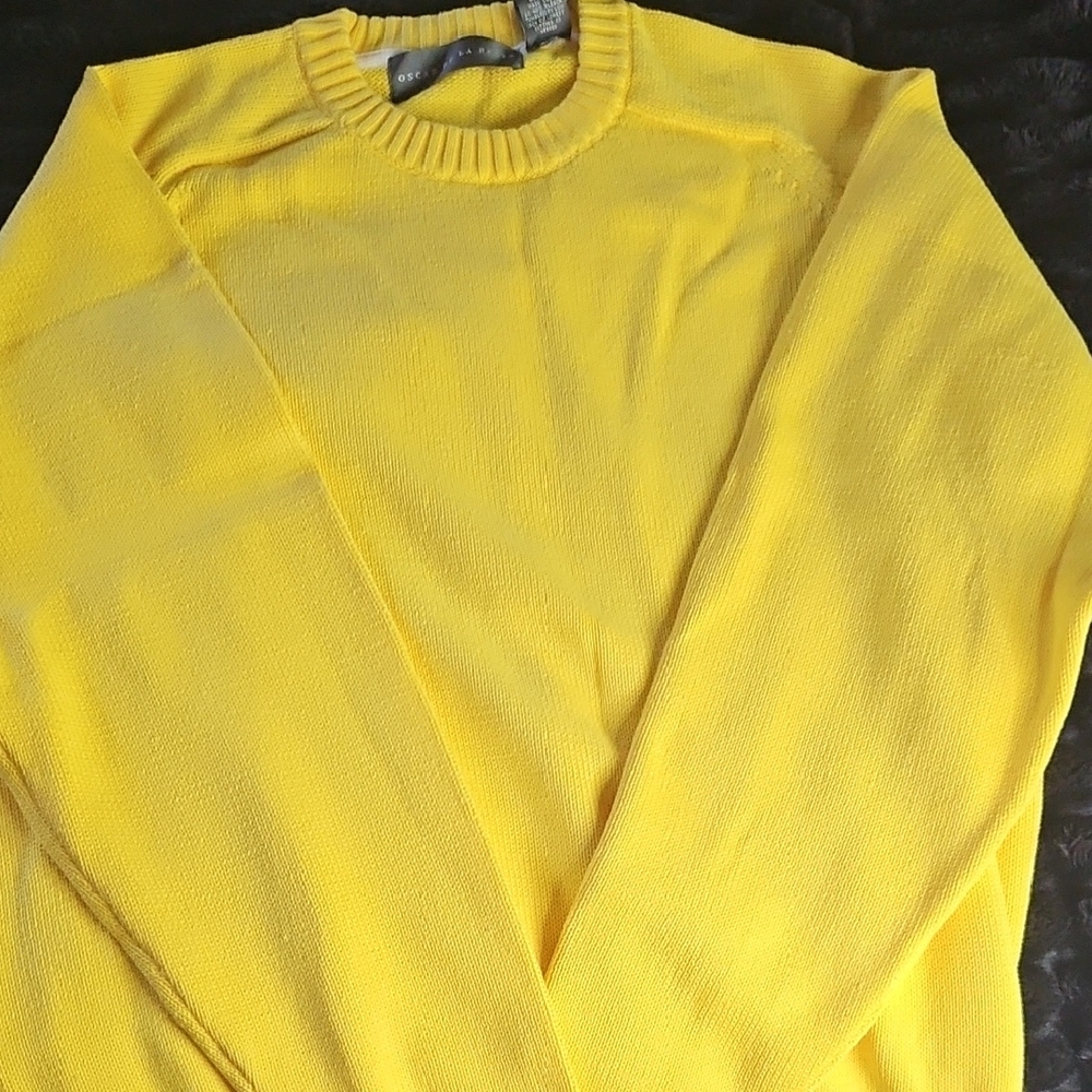 Oscar de la Renta Vibrant Yellow Crewneck Sweater